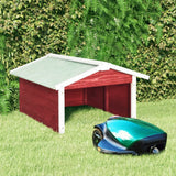 NNEVL Robotic Lawn Mower Garage 72x87x50 cm Red and White Firwood