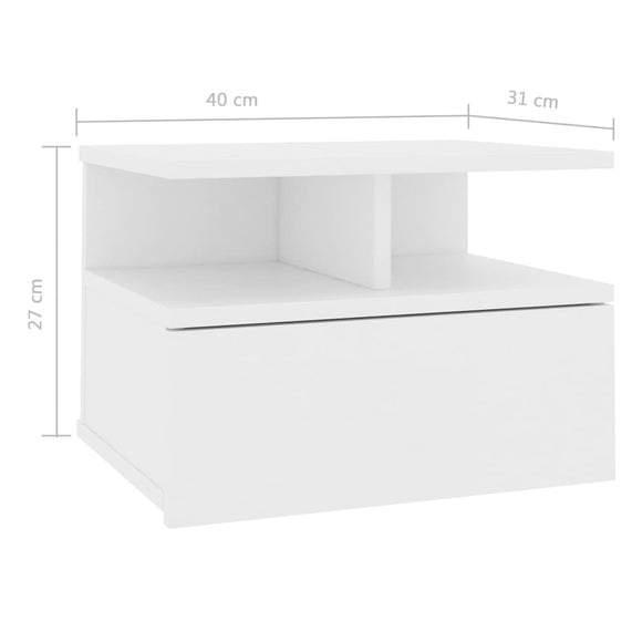 NNEVL Floating Nightstands 2 pcs White 40x31x27 cm Chipboard