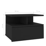 NNEVL Floating Nightstands 2 pcs Black 40x31x27 cm Chipboard