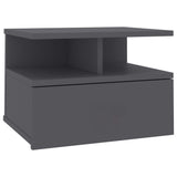 NNEVL Floating Nightstand Grey 40x31x27 cm Chipboard
