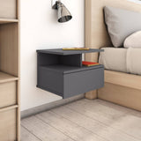 NNEVL Floating Nightstand Grey 40x31x27 cm Chipboard