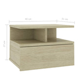 NNEVL Floating Nightstand Sonoma Oak 40x31x27 cm Chipboard