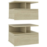 NNEVL Floating Nightstands 2 pcs Sonoma Oak 40x31x27 cm Chipboard