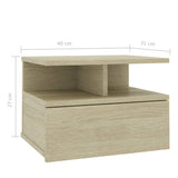 NNEVL Floating Nightstands 2 pcs Sonoma Oak 40x31x27 cm Chipboard