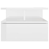NNEVL Floating Nightstand High Gloss White 40x31x27 cm Chipboard