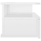 NNEVL Floating Nightstand High Gloss White 40x31x27 cm Chipboard