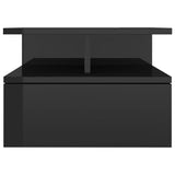 NNEVL Floating Nightstand High Gloss Black 40x31x27 cm Chipboard
