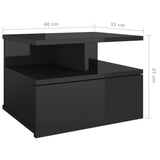 NNEVL Floating Nightstand High Gloss Black 40x31x27 cm Chipboard