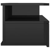 NNEVL Floating Nightstands 2 pcs High Gloss Black 40x31x27 cm Chipboard