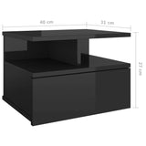NNEVL Floating Nightstands 2 pcs High Gloss Black 40x31x27 cm Chipboard