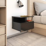 NNEVL Floating Nightstands 2 pcs High Gloss Black 40x31x27 cm Chipboard