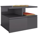 NNEVL Floating Nightstands 2 pcs High Gloss Grey 40x31x27 cm Chipboard