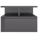 NNEVL Floating Nightstands 2 pcs High Gloss Grey 40x31x27 cm Chipboard