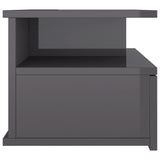 NNEVL Floating Nightstands 2 pcs High Gloss Grey 40x31x27 cm Chipboard