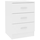 NNEVL Bedside Cabinet White 38x35x56 cm Chipboard