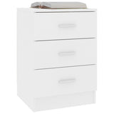 NNEVL Bedside Cabinet White 38x35x56 cm Chipboard