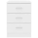 NNEVL Bedside Cabinet White 38x35x56 cm Chipboard