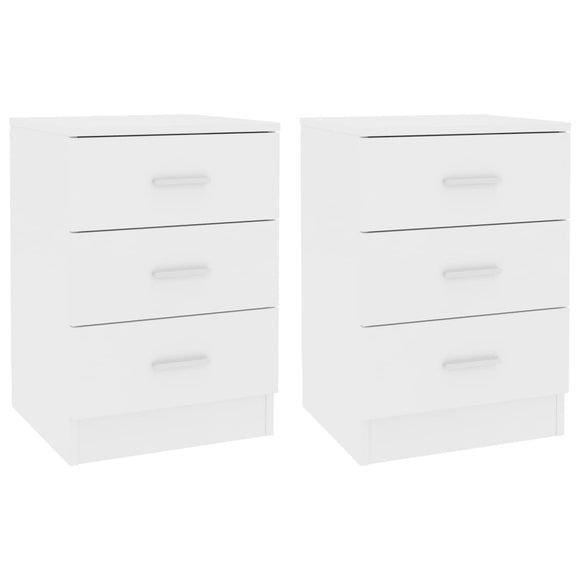 NNEVL Bedside Cabinets 2 pcs White 38x35x56 cm Chipboard
