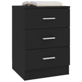 NNEVL Bedside Cabinet Black 38x35x56 cm Chipboard