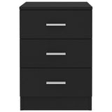 NNEVL Bedside Cabinet Black 38x35x56 cm Chipboard