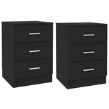 NNEVL Bedside Cabinets 2 pcs Black 38x35x56 cm Chipboard