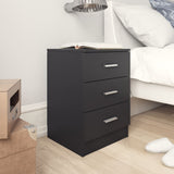 NNEVL Bedside Cabinets 2 pcs Black 38x35x56 cm Chipboard