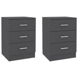 NNEVL Bedside Cabinets 2 pcs Grey 38x35x56 cm Chipboard