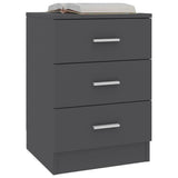 NNEVL Bedside Cabinets 2 pcs Grey 38x35x56 cm Chipboard