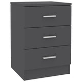 NNEVL Bedside Cabinets 2 pcs Grey 38x35x56 cm Chipboard