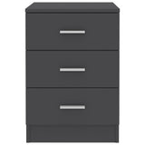NNEVL Bedside Cabinets 2 pcs Grey 38x35x56 cm Chipboard