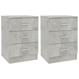 NNEVL Bedside Cabinets 2 pcs Concrete Grey 38x35x56 cm Chipboard