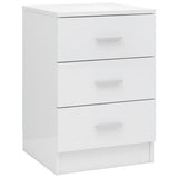 NNEVL Bedside Cabinet High Gloss White 38x35x56 cm Chipboard