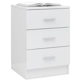 NNEVL Bedside Cabinet High Gloss White 38x35x56 cm Chipboard