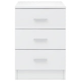 NNEVL Bedside Cabinet High Gloss White 38x35x56 cm Chipboard