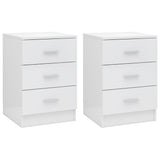 NNEVL Bedside Cabinets 2 pcs High Gloss White 38x35x56 cm Chipboard