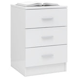 NNEVL Bedside Cabinets 2 pcs High Gloss White 38x35x56 cm Chipboard