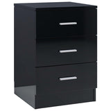 NNEVL Bedside Cabinet High Gloss Black 38x35x56 cm Chipboard