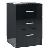 NNEVL Bedside Cabinet High Gloss Black 38x35x56 cm Chipboard