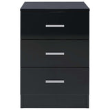 NNEVL Bedside Cabinet High Gloss Black 38x35x56 cm Chipboard