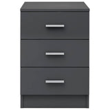NNEVL Bedside Cabinet High Gloss Grey 38x35x56 cm Chipboard