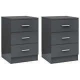NNEVL Bedside Cabinets 2 pcs High Gloss Grey 38x35x56 cm Chipboard