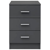 NNEVL Bedside Cabinets 2 pcs High Gloss Grey 38x35x56 cm Chipboard