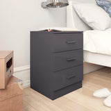 NNEVL Bedside Cabinets 2 pcs High Gloss Grey 38x35x56 cm Chipboard