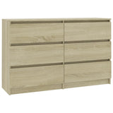 NNEVL Sideboard Sonoma Oak 120x35x76 cm Engineered Wood