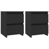 NNEVL Bedside Cabinets 2 pcs Black 30x30x40 cm Chipboard