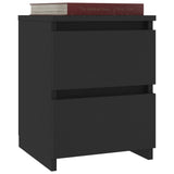 NNEVL Bedside Cabinets 2 pcs Black 30x30x40 cm Chipboard