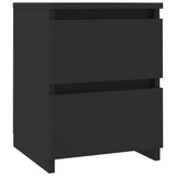 NNEVL Bedside Cabinets 2 pcs Black 30x30x40 cm Chipboard