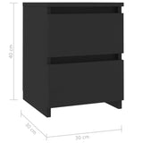 NNEVL Bedside Cabinets 2 pcs Black 30x30x40 cm Chipboard