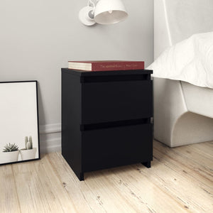 NNEVL Bedside Cabinets 2 pcs Black 30x30x40 cm Chipboard