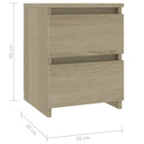 NNEVL Bedside Cabinet Sonoma Oak 30x30x40 cm Chipboard